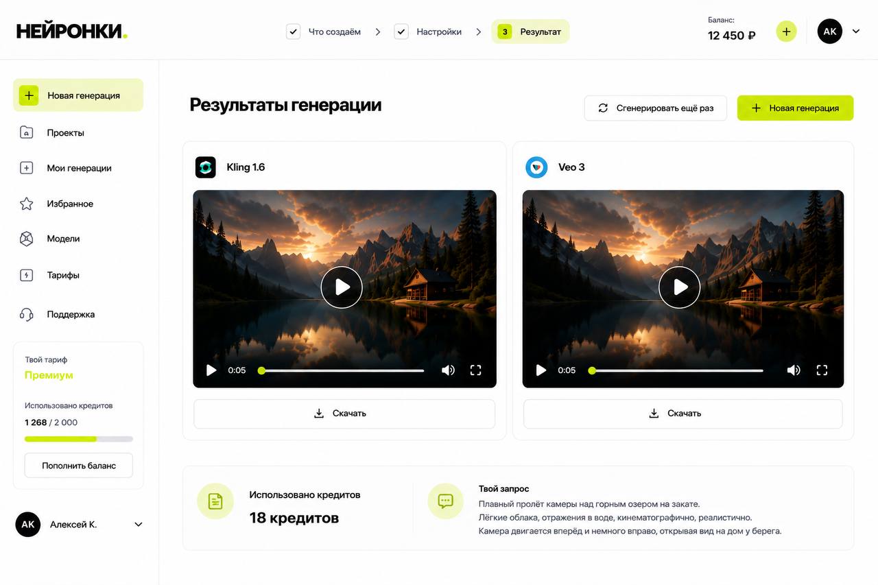 Результаты генерации